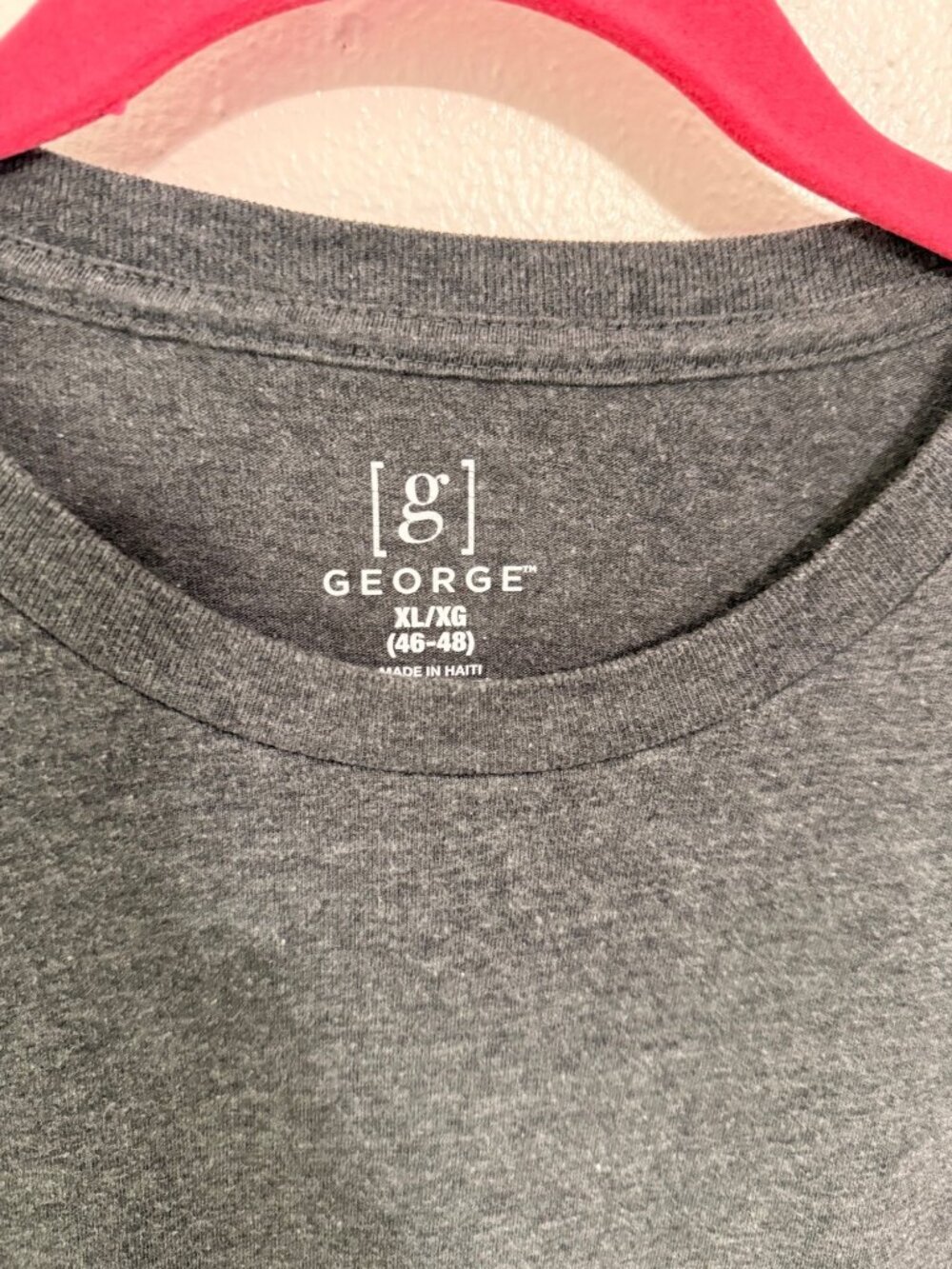 George Crewneck T-Shirt Gray S/S Basic Mens XL - Picture 3 of 4